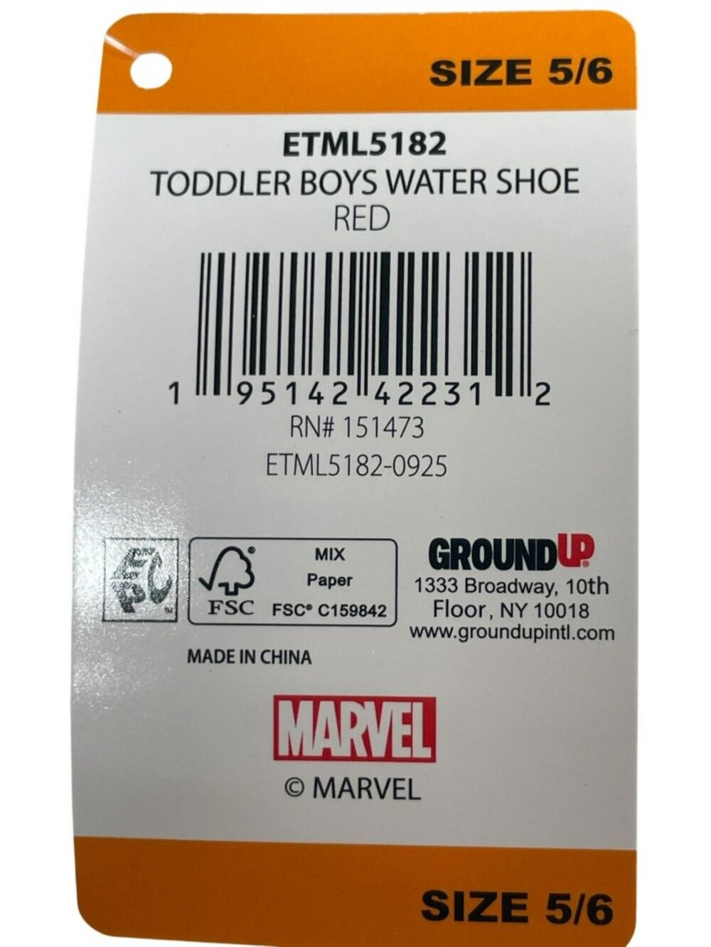 Marvel Spider-Man Water Shoes Red & Blue Adjustable Toddler Boys Size 5/6 NEW - Picture 11 of 12